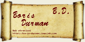 Boris Durman vizit kartica